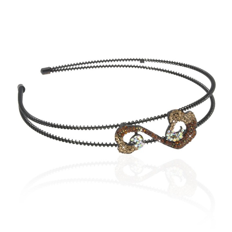 Обруч для волос металлический с украшением из страз (6617) вариант 02