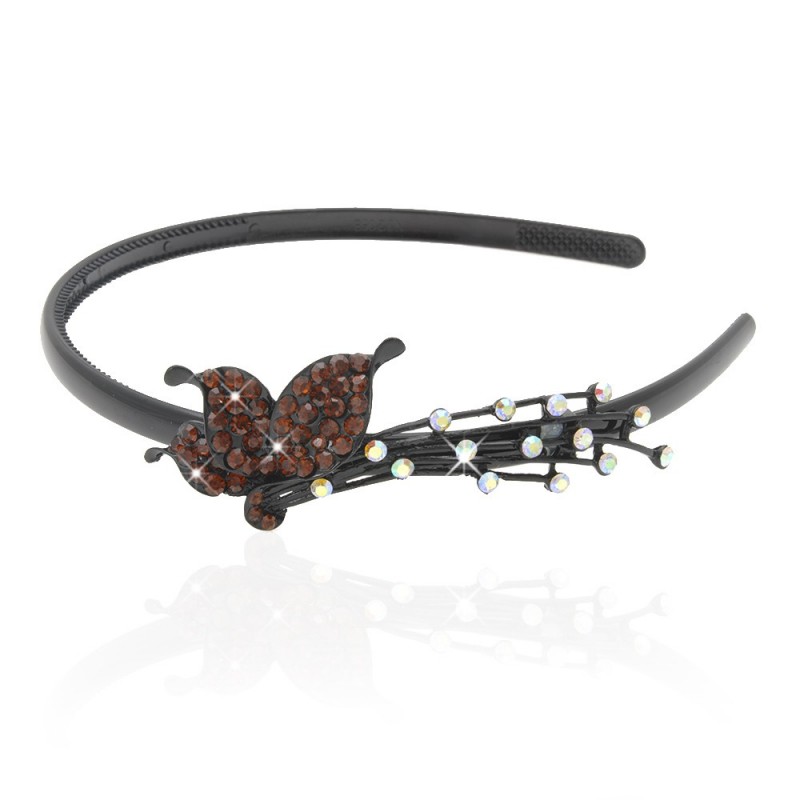 Обруч для волос пластиковый с украшением (6630) вариант 01