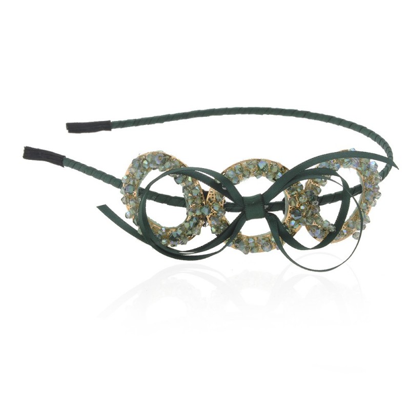 Обруч для волос с украшениями из страз (7061) вариант 02