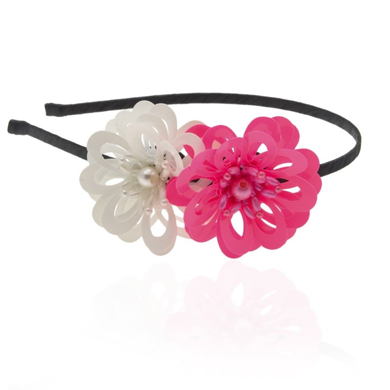 Обруч для волос металлический с украшением (8614) вариант 02