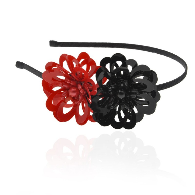 Обруч для волос металлический с украшением (8614) вариант 03