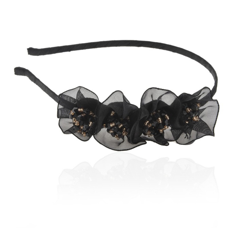 Обруч для волос с украшениями из страз (8620) вариант 01