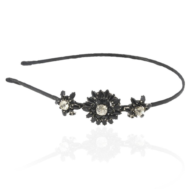 Обруч для волос с украшениями из страз (8623) вариант 02