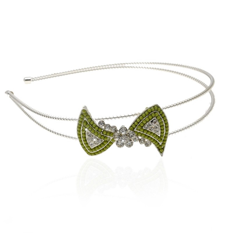 Обруч для волос металлический со стразами (9193) вариант 01