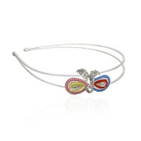 Обруч для волос металлический со стразами (9194) вариант 01