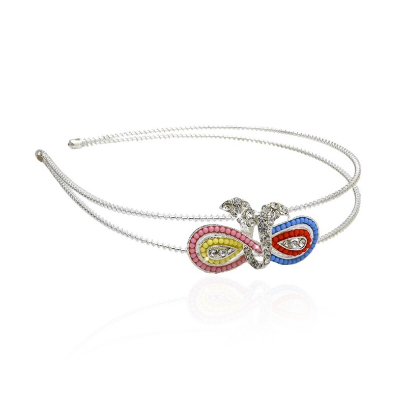 Обруч для волос металлический со стразами (9194) вариант 01