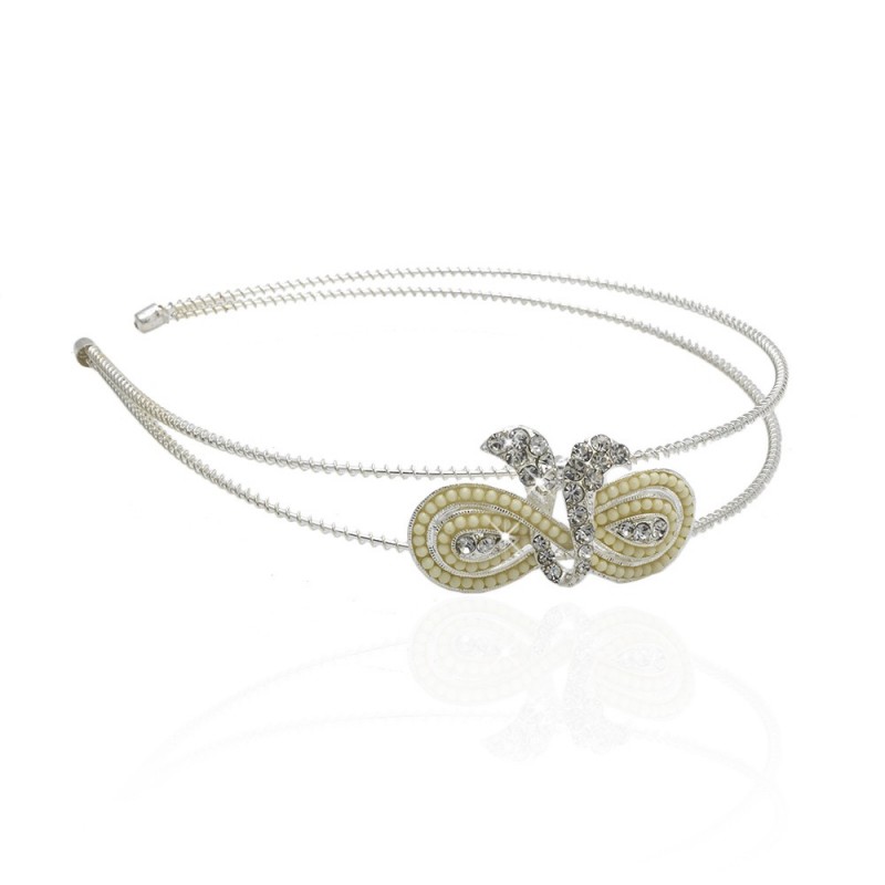 Обруч для волос металлический со стразами (9194) вариант 06