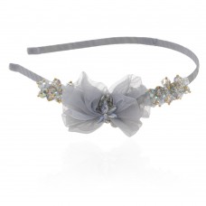 Обруч для волос с бантиком и стразами (9573) вариант 02