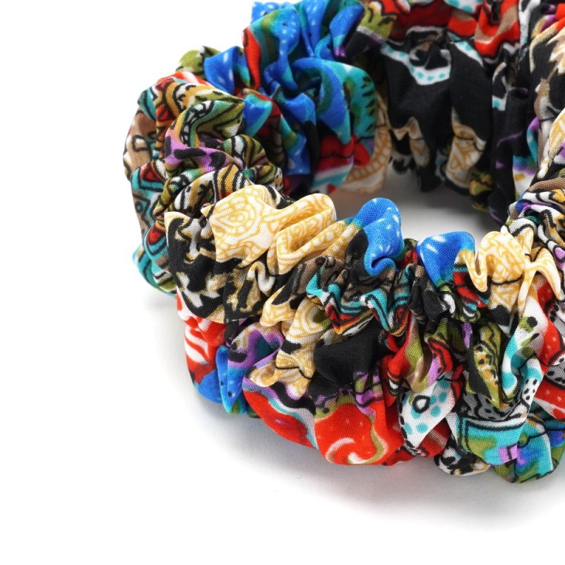 Резинка для волос объёмная из шифоновой ткани (16043) вариант 01