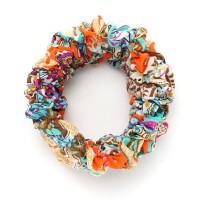 Резинка для волос объёмная из шифоновой ткани (16043) вариант 02