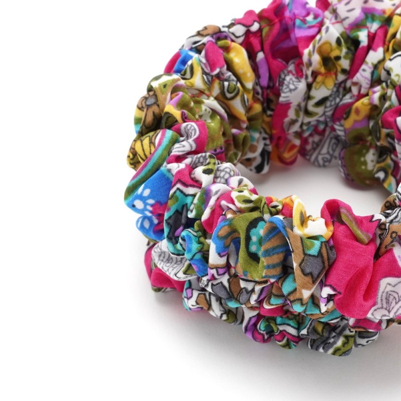 Резинка для волос объёмная из шифоновой ткани (16043) вариант 05