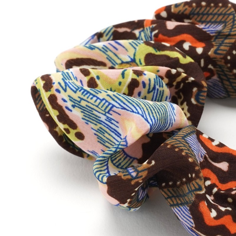 Резинка для волос объёмная из шифоновой ткани (16053) вариант 01