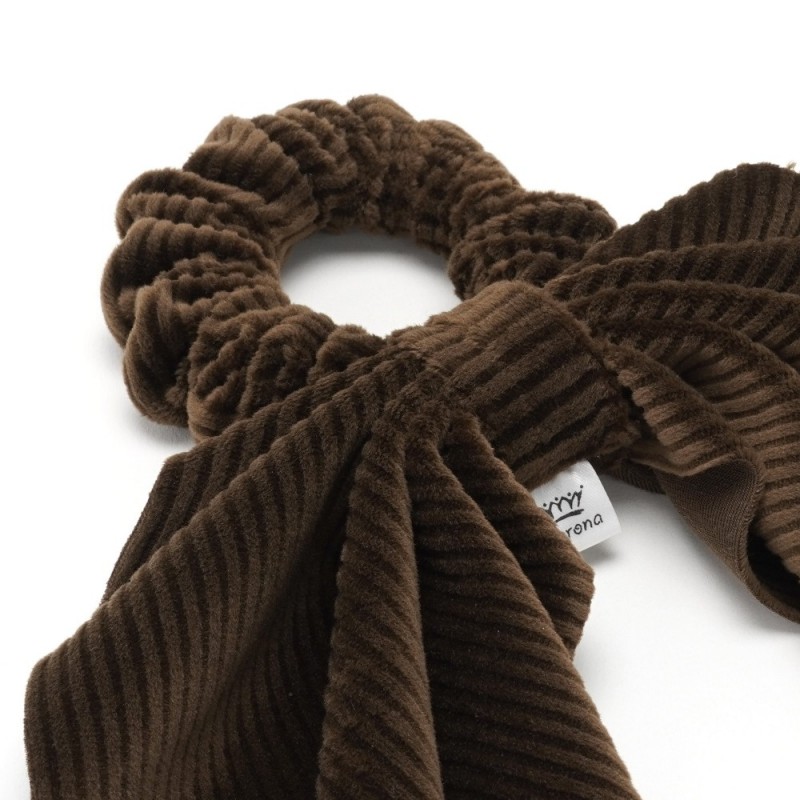 Резинка для волос твилли с платком из вельветовой ткани (23733) вариант 01