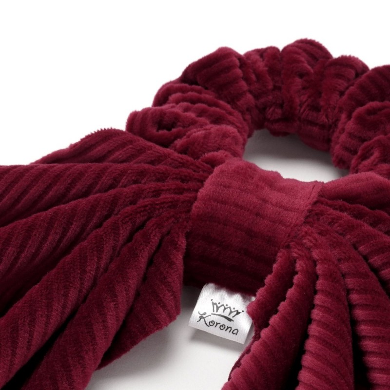 Резинка для волос твилли с платком из вельветовой ткани (23733) вариант 06