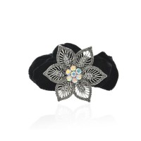 Велюровая резинка для волос с украшением (10697) вариант 06