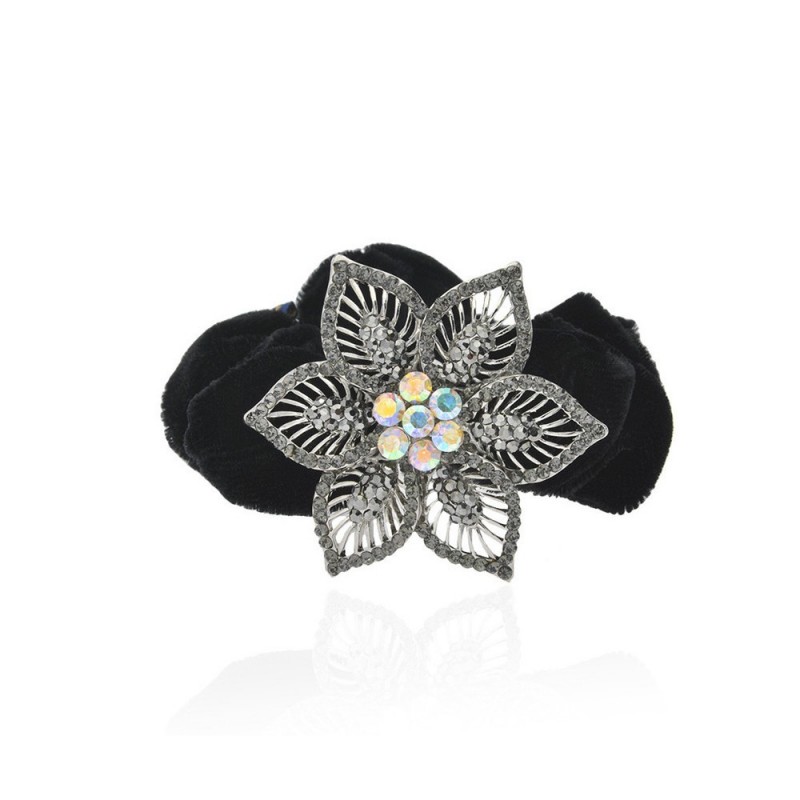 Велюровая резинка для волос с украшением (10697) вариант 06