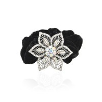 Велюровая резинка для волос с украшением (10697.2) вариант 05