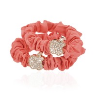 Набор резинок для волос шифоновый с украшением 2шт (10910) вариант 04