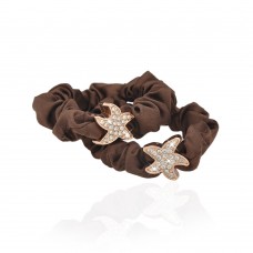 Набор резинок для волос шифоновый с украшением 2шт (10912) вариант 01