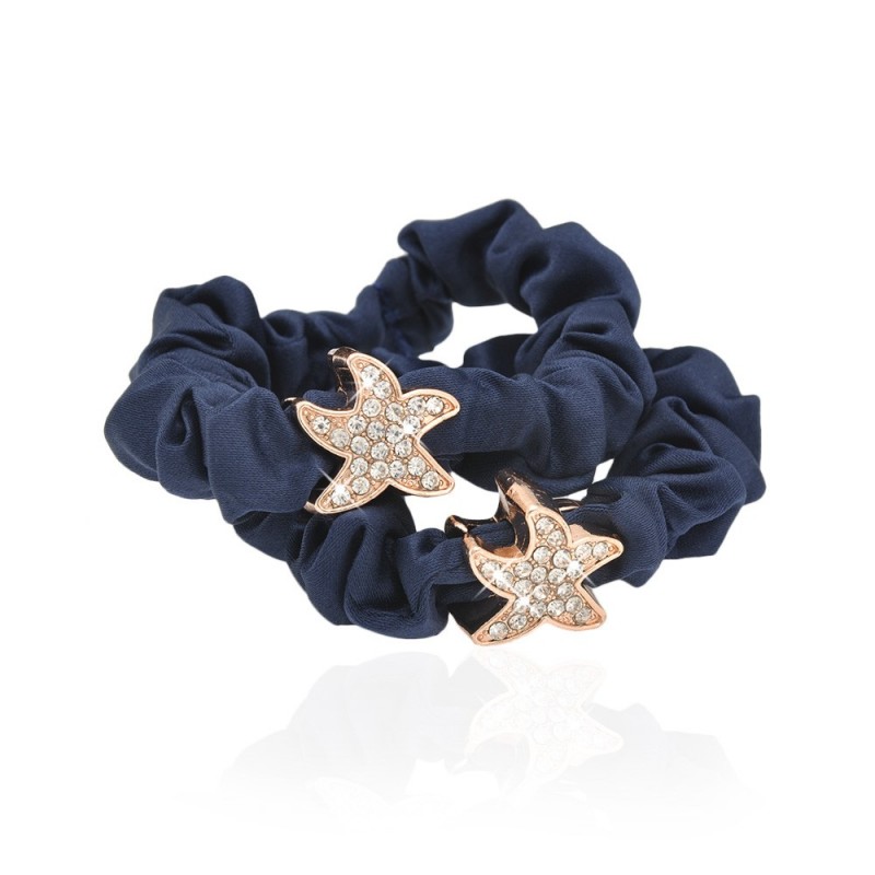 Набор резинок для волос шифоновый с украшением 2шт (10912) вариант 04