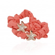 Набор резинок для волос шифоновый с украшением 2шт (10912) вариант 06