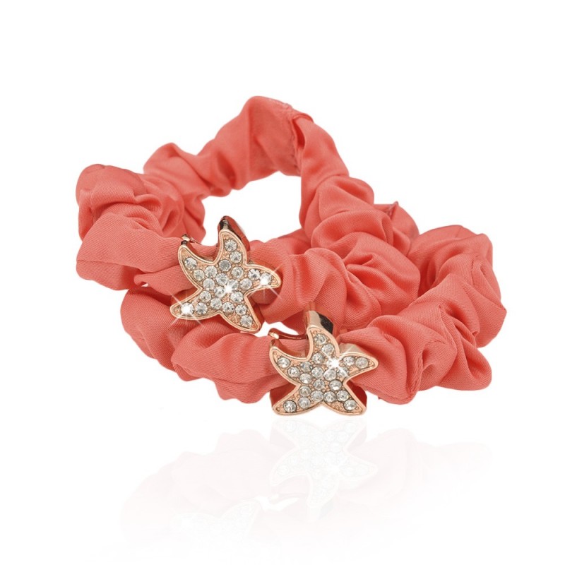 Набор резинок для волос шифоновый с украшением 2шт (10912) вариант 06