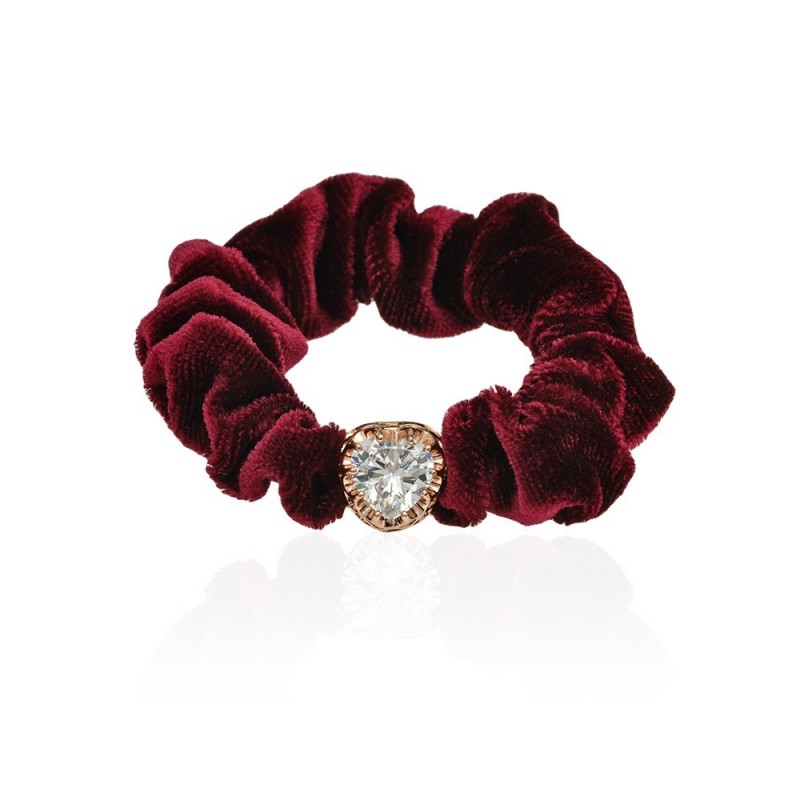 Велюровая резинка для волос с украшением (10996) вариант 01