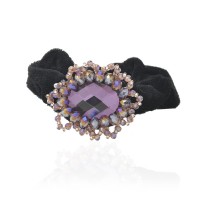 Велюровая резинка для волос с украшением (11010) вариант 02