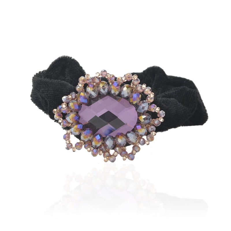 Велюровая резинка для волос с украшением (11010) вариант 02