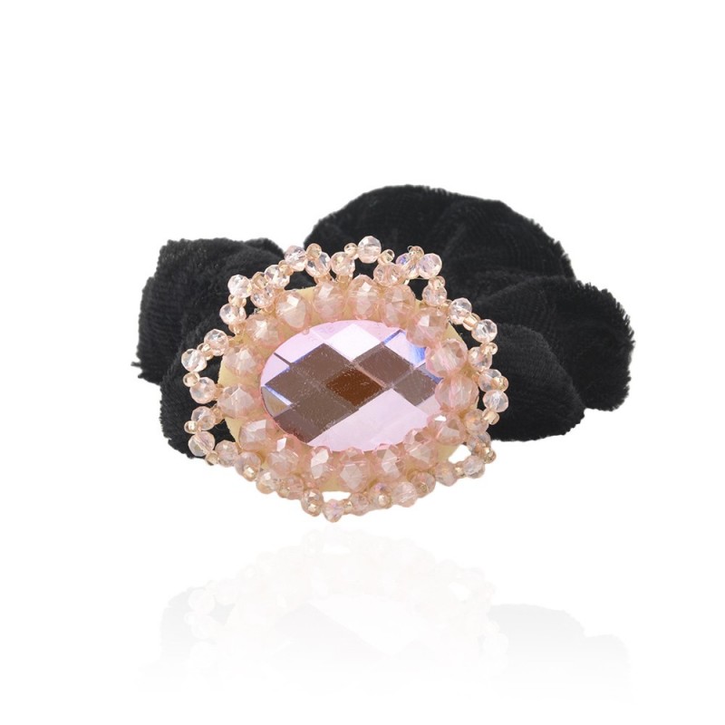 Велюровая резинка для волос с украшением (11010) вариант 05