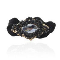 Велюровая резинка для волос с украшением (11258) вариант 01