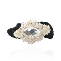 Велюровая резинка для волос с украшением (11258) вариант 04