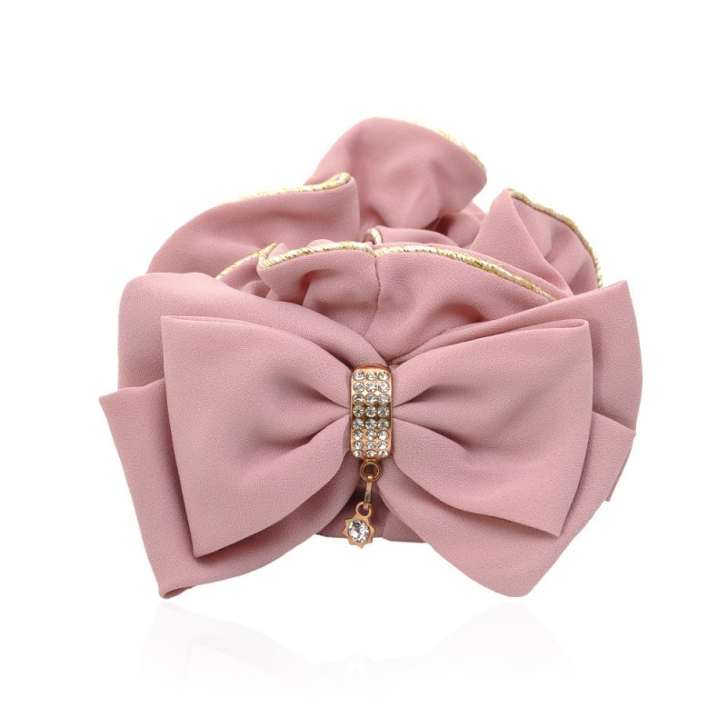 Резинка для волос шифоновая объемная с бантиком (11291) вариант 01