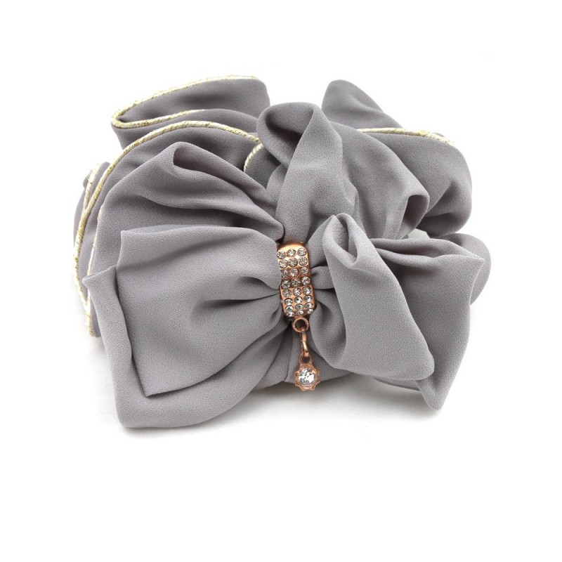 Резинка для волос шифоновая объемная с бантиком (11291) вариант 07