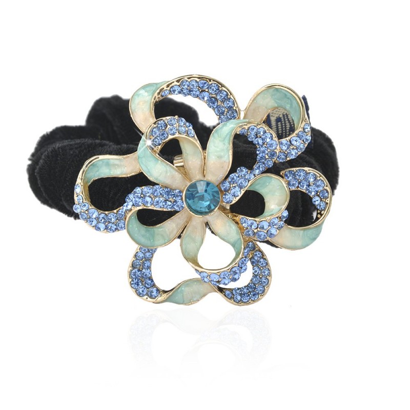 Велюровая резинка для волос с украшением (3825) вариант 03