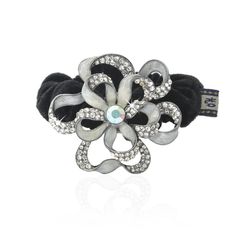 Велюровая резинка для волос с украшением (3825) вариант 08