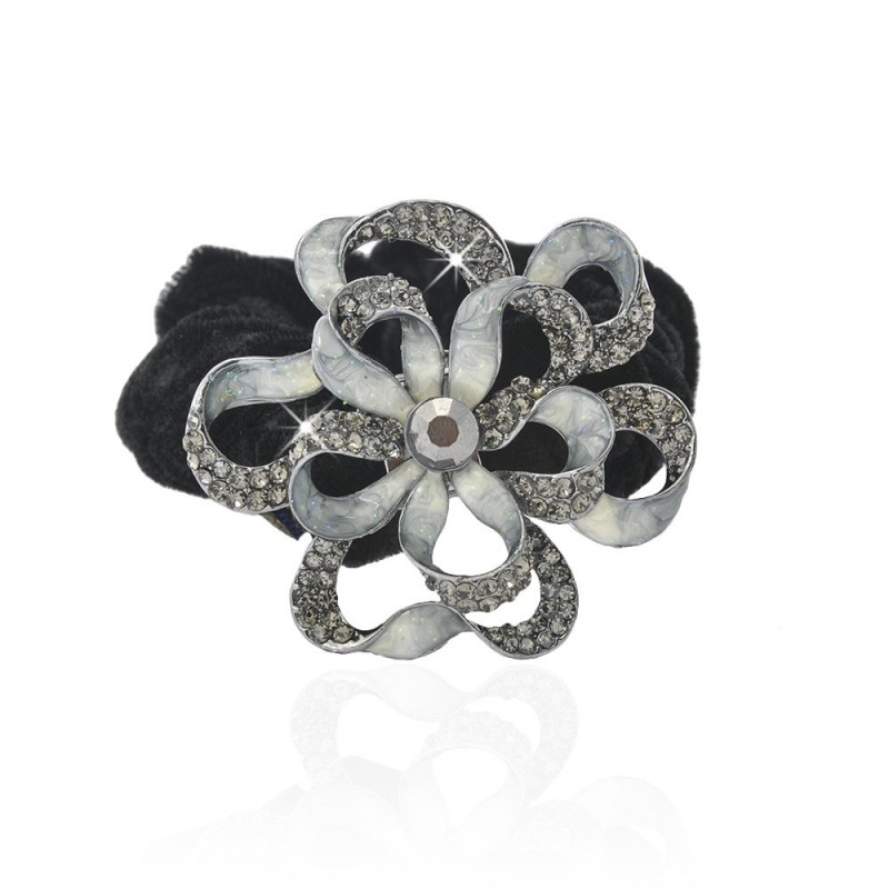 Велюровая резинка для волос с украшением (3825) вариант 09