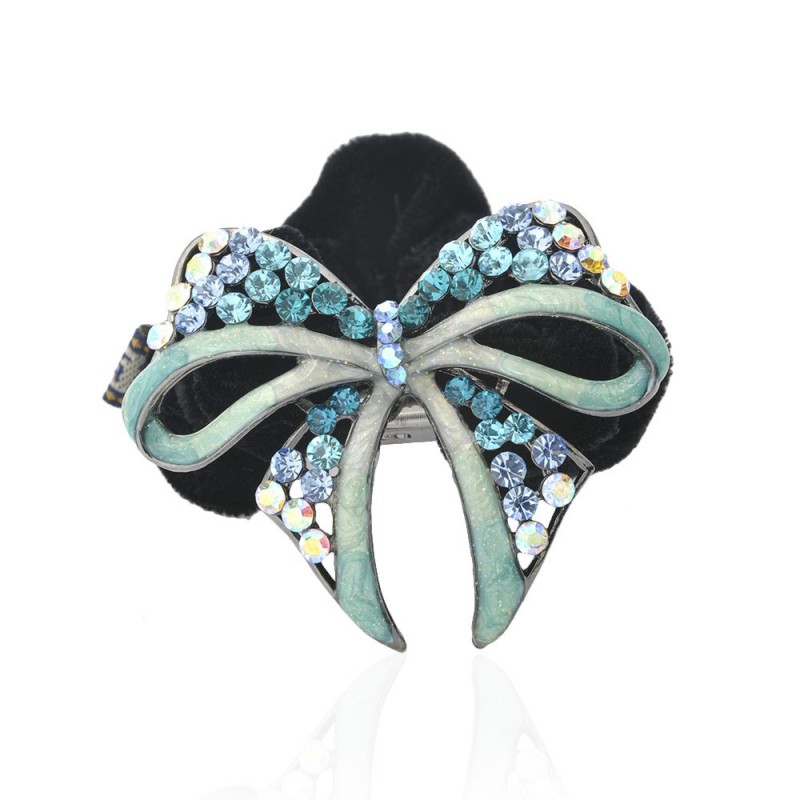 Велюровая резинка для волос с украшением (3828) вариант 04