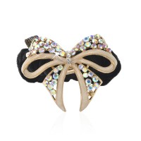 Велюровая резинка для волос с украшением (3828) вариант 09