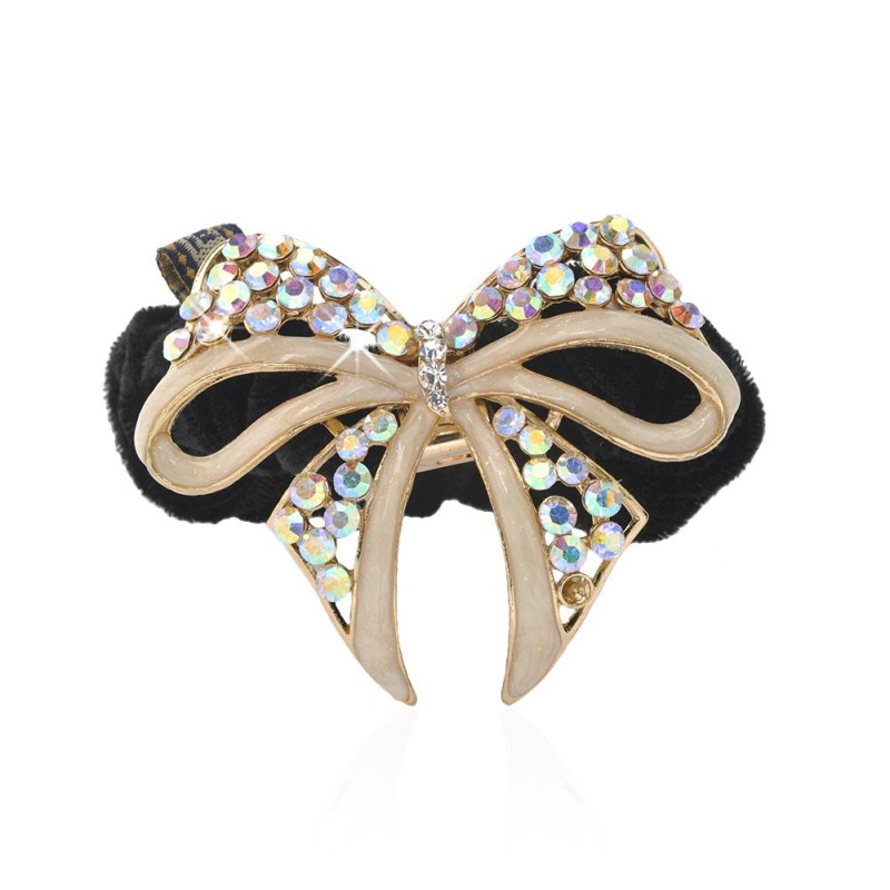 Велюровая резинка для волос с украшением (3828) вариант 09