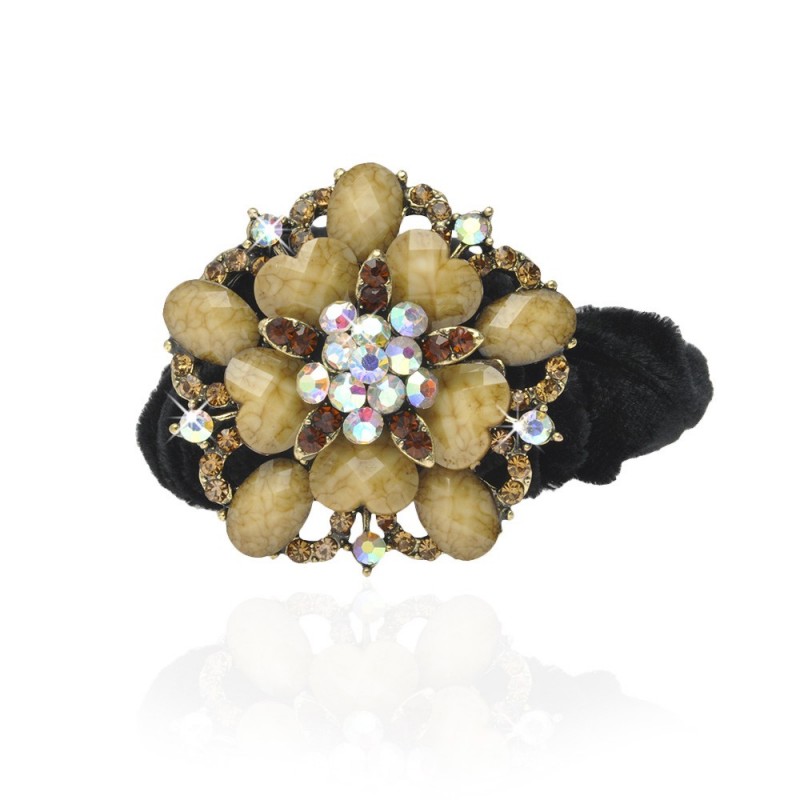 Велюровая резинка для волос с украшением (4494) вариант 01