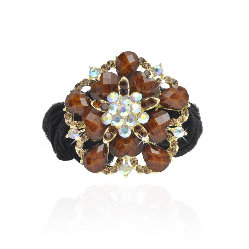 Велюровая резинка для волос с украшением (4494) вариант 13