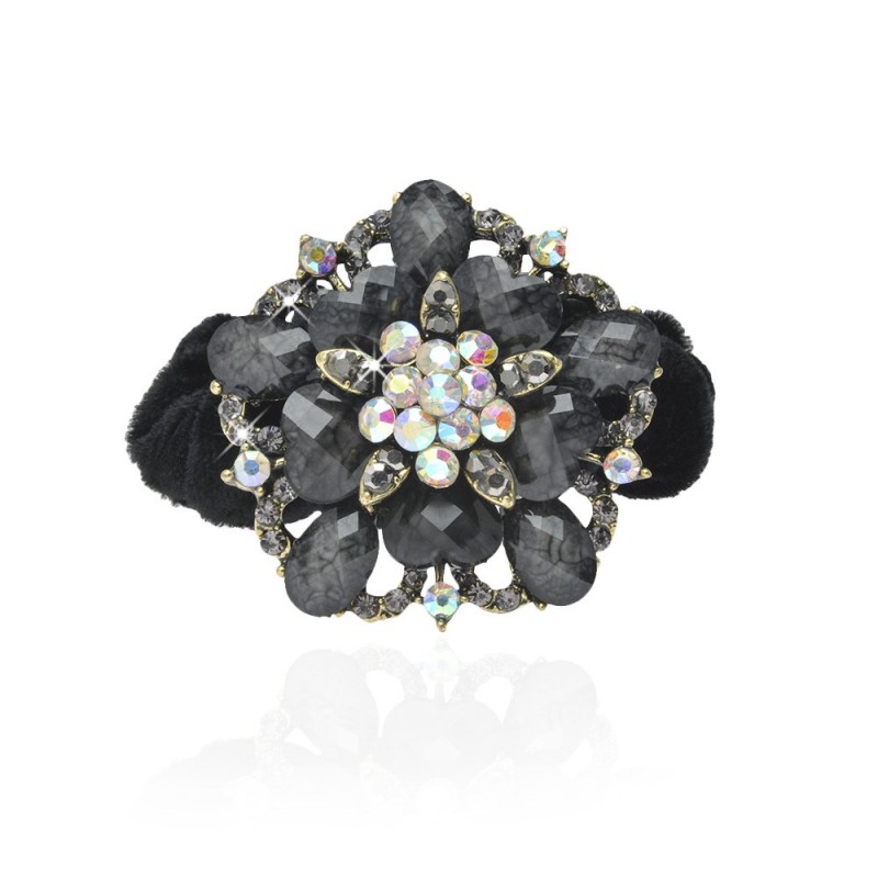 Велюровая резинка для волос с украшением (4494) вариант 02