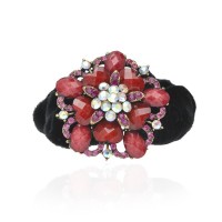 Велюровая резинка для волос с украшением (4494) вариант 03