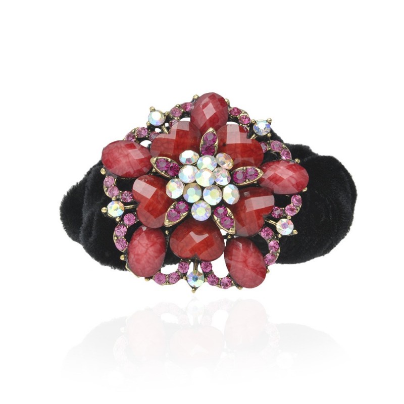 Велюровая резинка для волос с украшением (4494) вариант 03