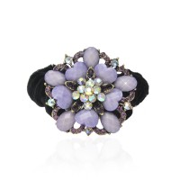 Велюровая резинка для волос с украшением (4494) вариант 04