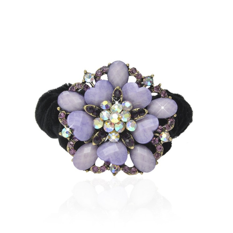 Велюровая резинка для волос с украшением (4494) вариант 04