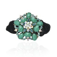 Велюровая резинка для волос с украшением (4494) вариант 05