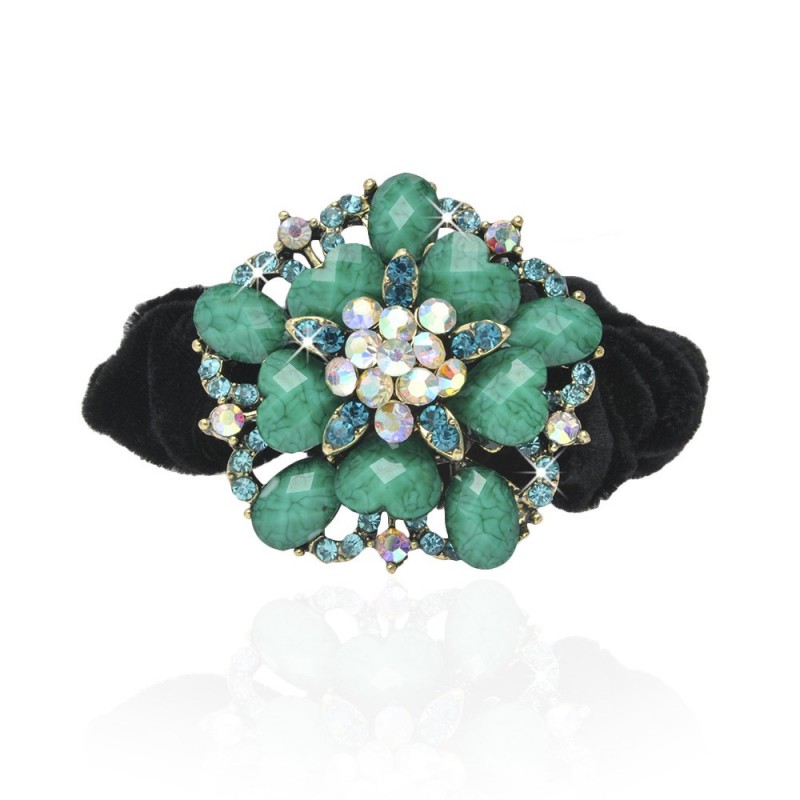 Велюровая резинка для волос с украшением (4494) вариант 05