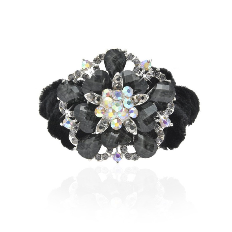 Велюровая резинка для волос с украшением (4494) вариант 08